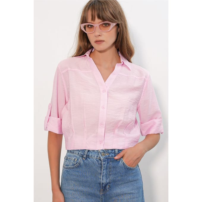 Oversized Crop Shirt
