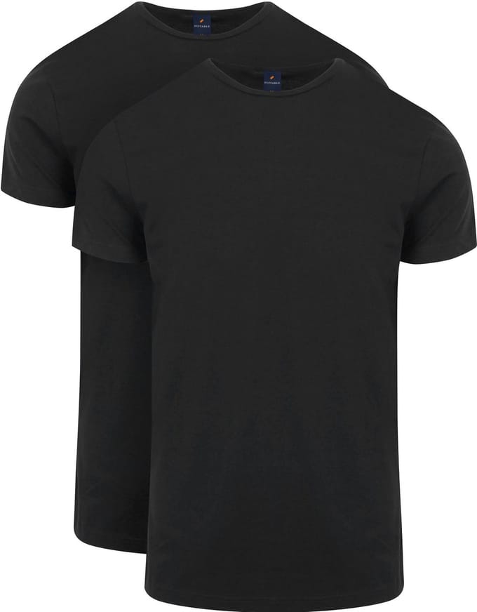 Suitable Ota T-shirt O-hals Zwart 2-Pack - Maat L - Heren - Basic T-shirt - Ondershirt
