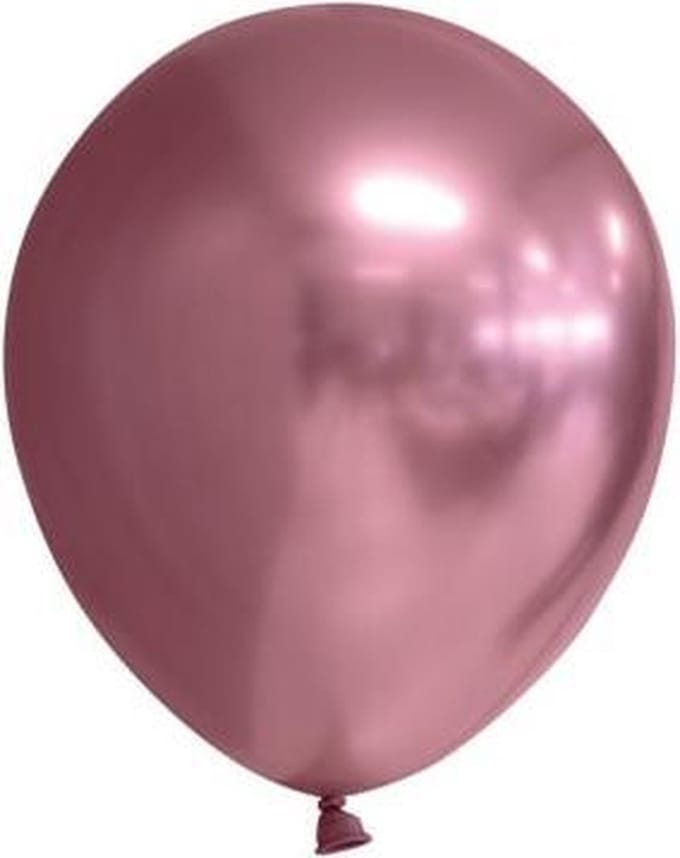 100 chrome 5 inch kleine ballonnen roze.
