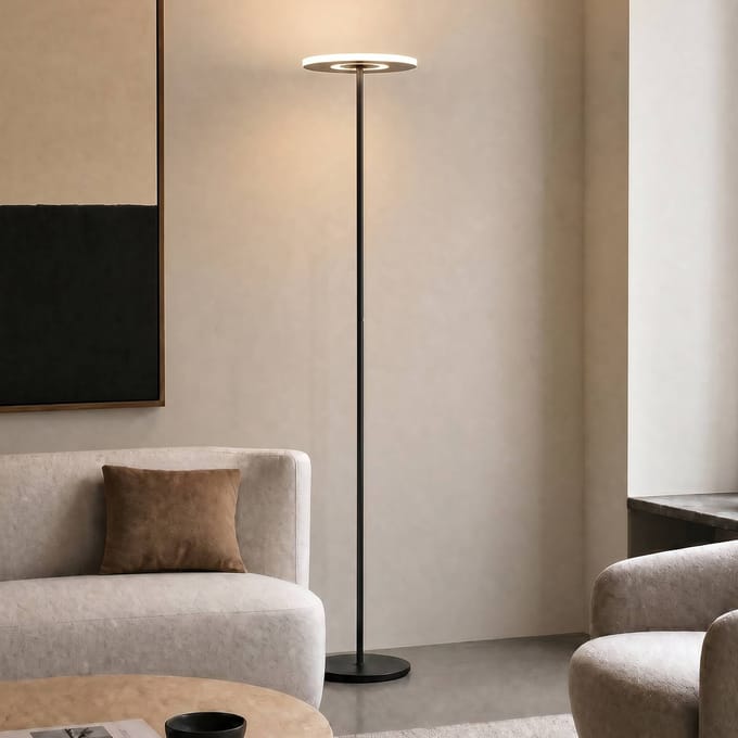 Lucande LED vloerlamp Raymond, zwart, CCT, dimbaar