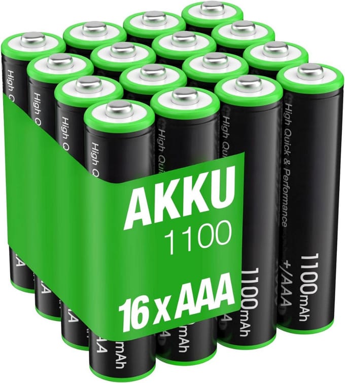 MKSS® Oplaadbare Batterijen AAA - Set van 16 - 1100 mAh