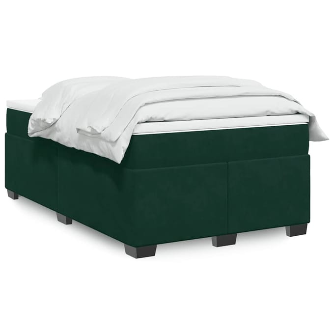 vidaXL - Boxspring - met - matras - fluweel - donkergroen - 120x200 - cm