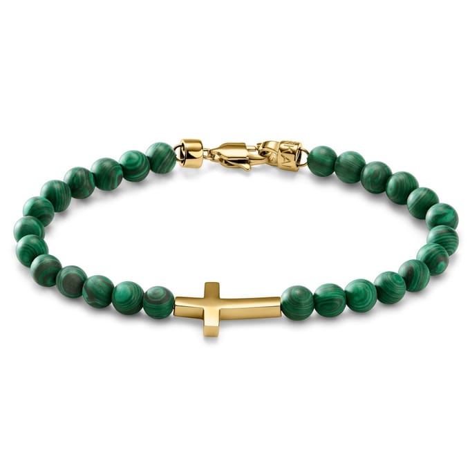 Unity | Armband van Malachiet met Kruis