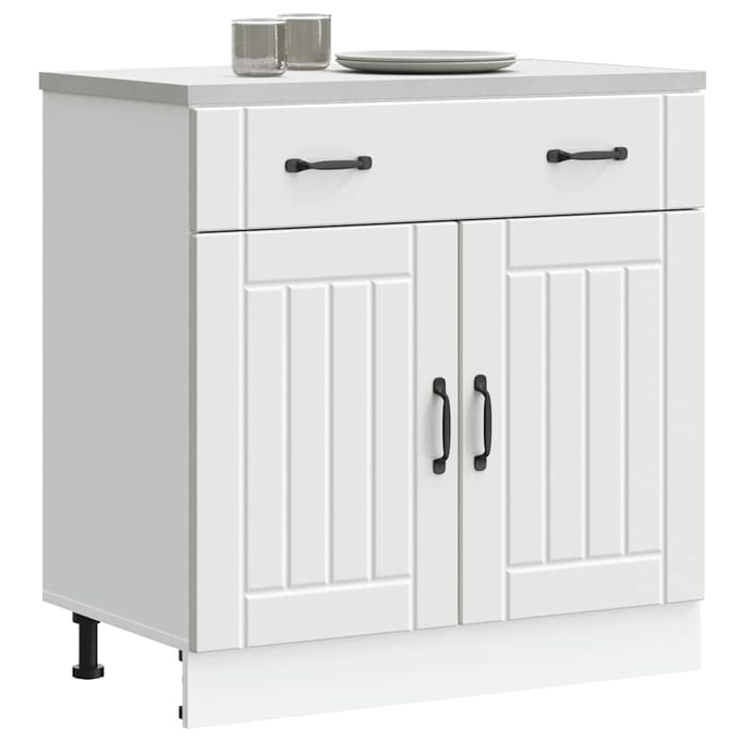 vidaXL - Onderkast - Lucca - bewerkt - hout - wit