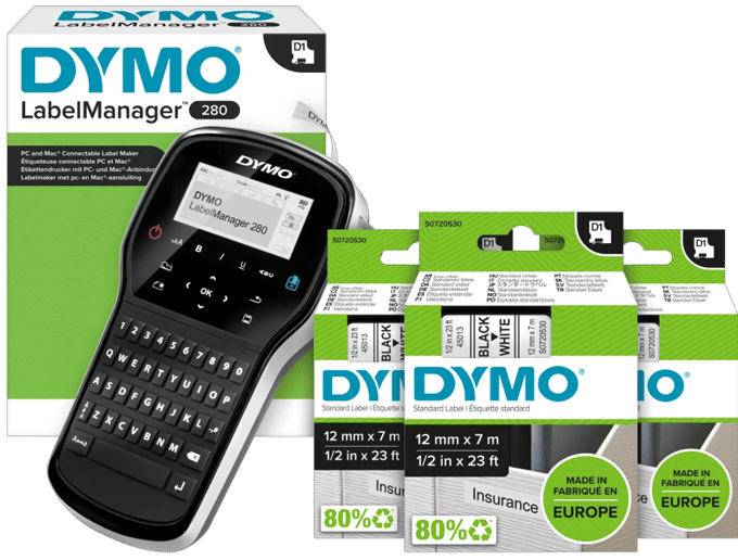 DYMO LabelManager 280 Labelmaker + 3 extra labels