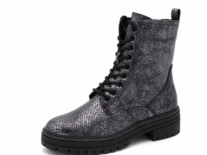 Marco Tozzi Dames Veterboot - 25202-037 Grijs - Maat 36
