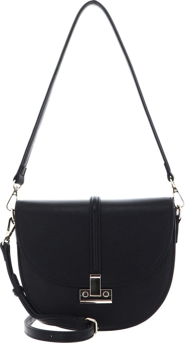 SEIDENFELT MANUFAKTUR Schoudertas Giora Big Saddle Bag Black / Gold Zwart