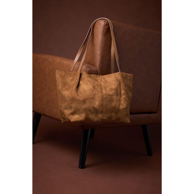 Yours Bruine Oversized Tote Bag Van Imitatiesuèdesize ONE