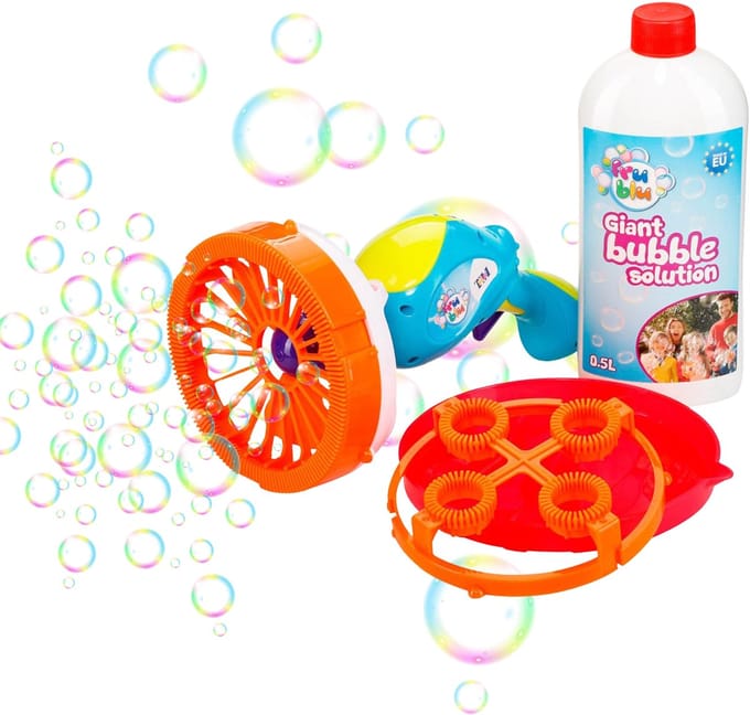 Fru Blu Zeepbellen set voor kinderen, zeepbellenwerper, handheld machine + vloeistof 500ml