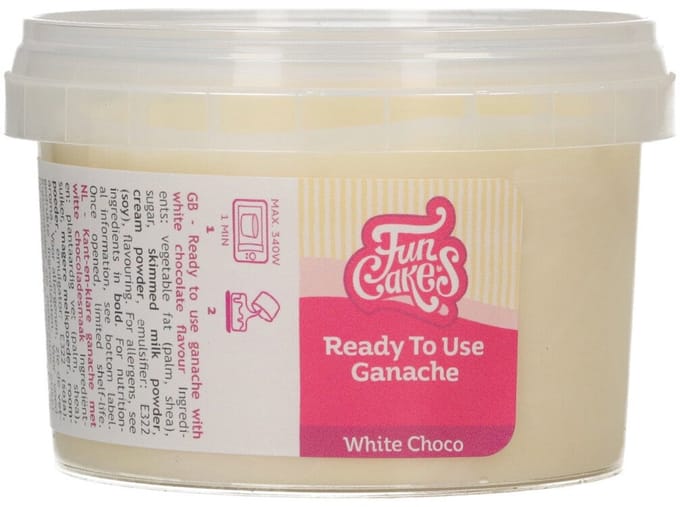 FunCakes Ganache - Ready To Use - Witte Chocolade - 260g - Geschikt voor Cake Topping Drip, Taartvulling