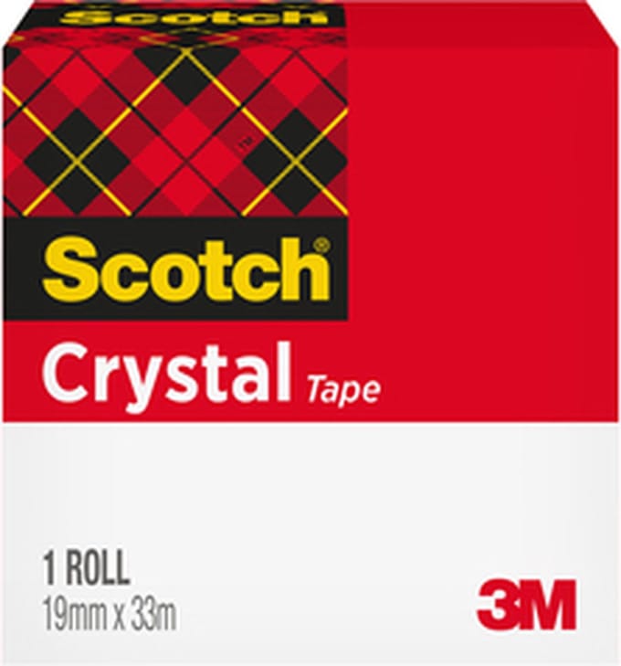 Plakband scotch crystal 600 19mmx33m transparant | 12 stuks