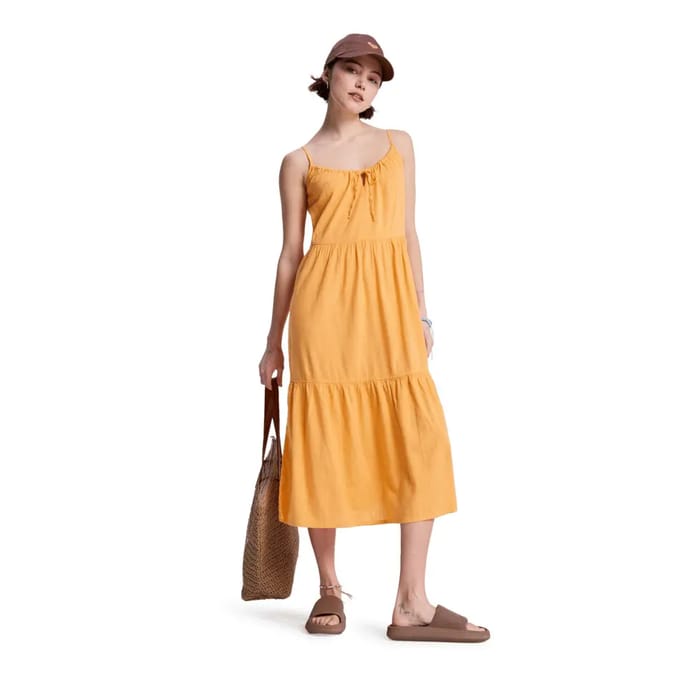 Roxy Down The Line Lange Jurk Zonder Mouwen Oranje M Vrouw