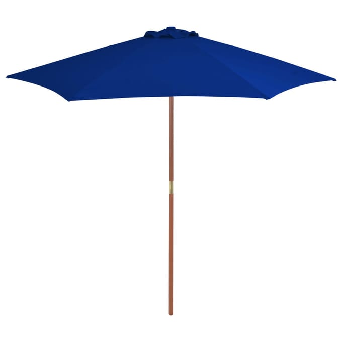 vidaXL - Parasol - met - houten - paal - 270 - cm - blauw