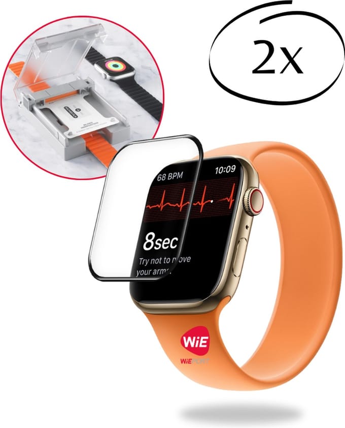 2x BLUEO 41mm Screenprotector - Geschikt voor Apple Watch S7 / S8 / S9 met Applicator
