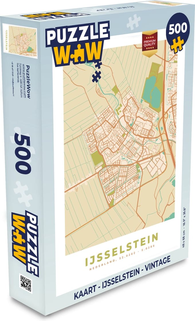 Puzzel Kaart - IJsselstein - Vintage - Legpuzzel - Puzzel 500 stukjes