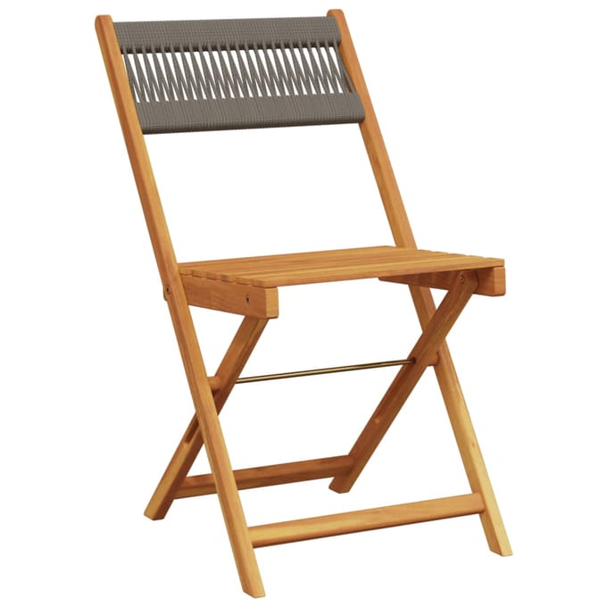 vidaXL - Klapstoelen - 6 - stuks - Grijs - Massief - Acaciahout