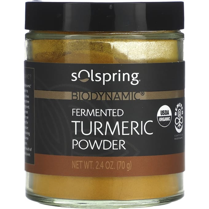 Dr. Mercola, SolSpring, Biodynamique, Poudre de Curcuma Fermenté, 2,4 oz (70 g)