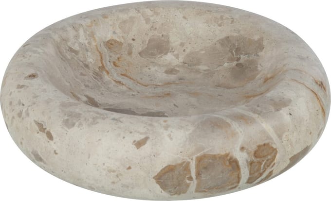 J-Line kom Rond Laag Marmer - steen - beige - small