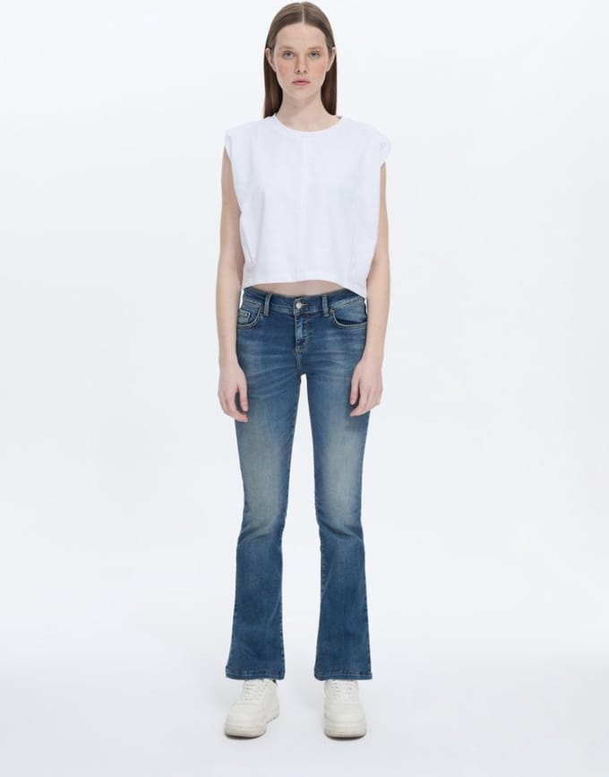 LTB Jeans Fallon Dames Flared Jean - Donkerblauw - Darla Wash