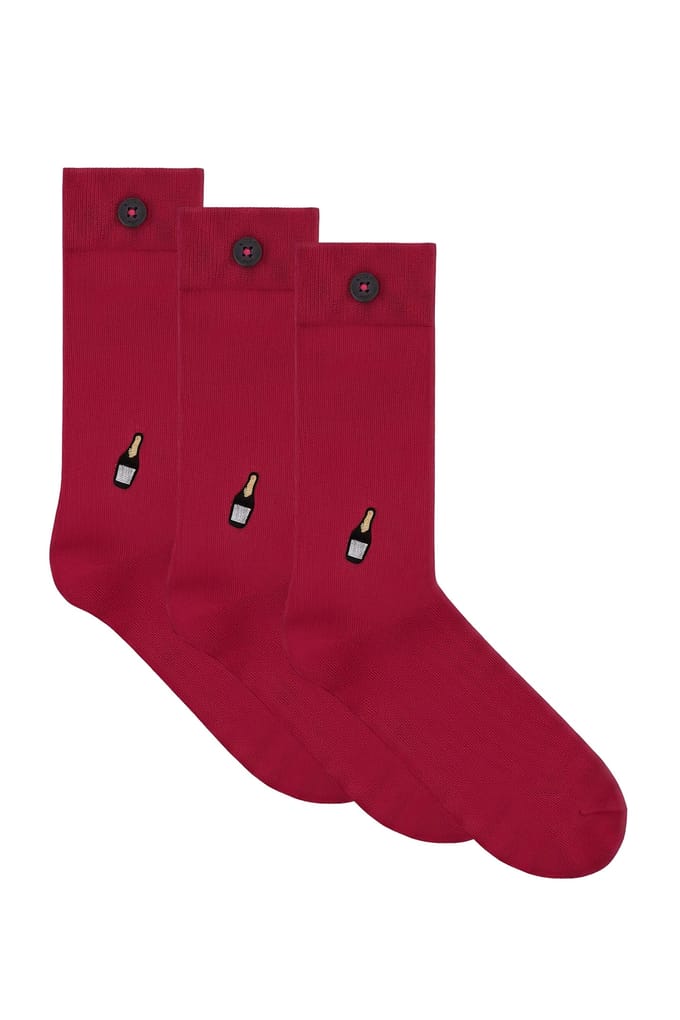 A-DAM 3-pack Casual Socks Charlie Red Größe: 36-40 | Socken Outlet | Unisex | Rot