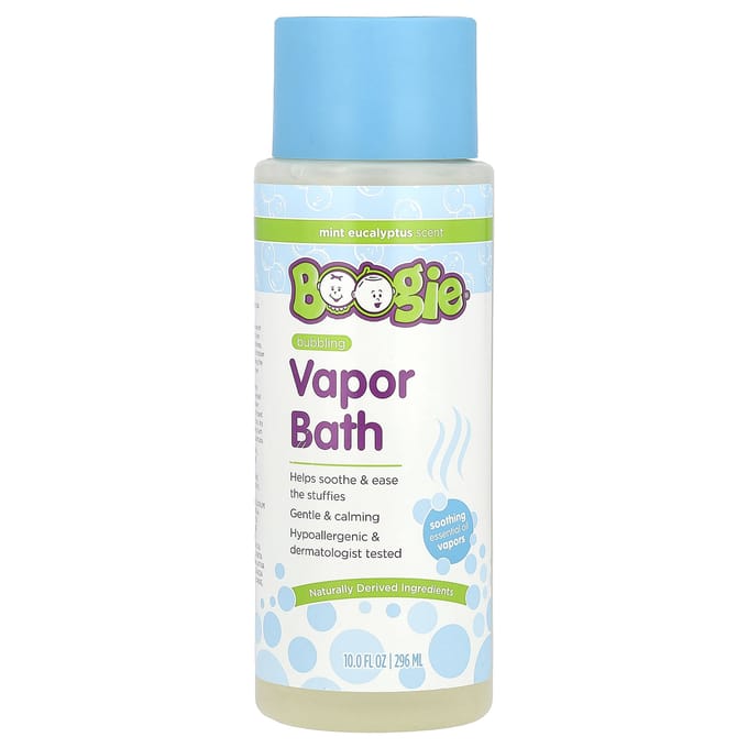 Lingettes Boogie, bain de vapeur bouillonnant, menthe eucalyptus, 283 ml (296 ml) white