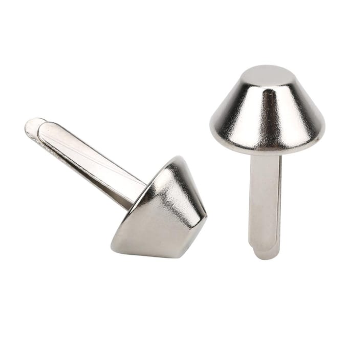 100 stuks Voet Stud Zilverwit IJzer DIY Leer Ambacht Handtas Platte Paddestoel Spike Klinknagel Accessoires white