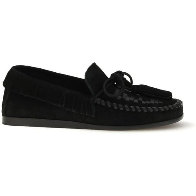 Isabel Marant Zwarte Kalfsleren Bos Taurus Instaploafers