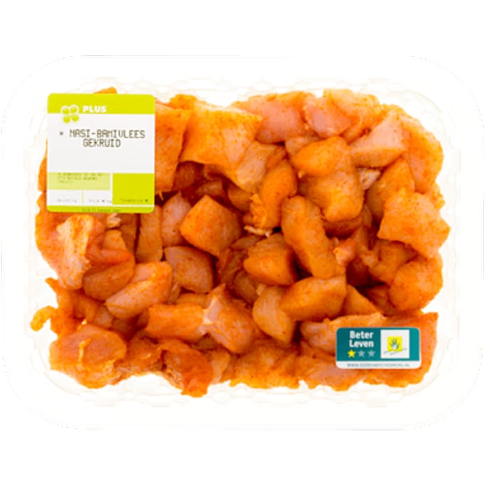 Nasi-bamivlees gekruid
