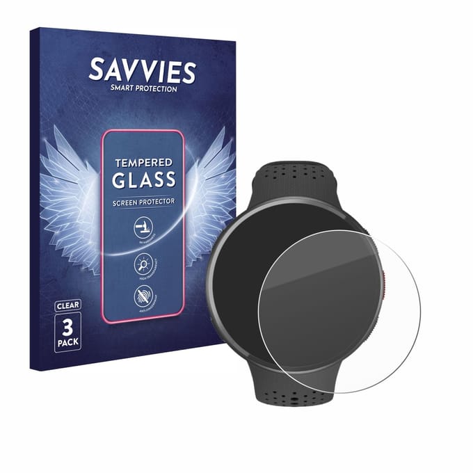 Savvies - Glas Screenprotector voor Polar Pacer Pro - Gehard Beschermglas 9H 3 Stuks