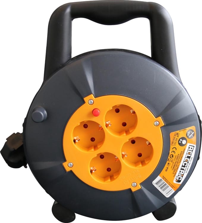 Relectric Kabelhaspel - 15m - 4 stopcontacten - Randaarde - RELEC493753