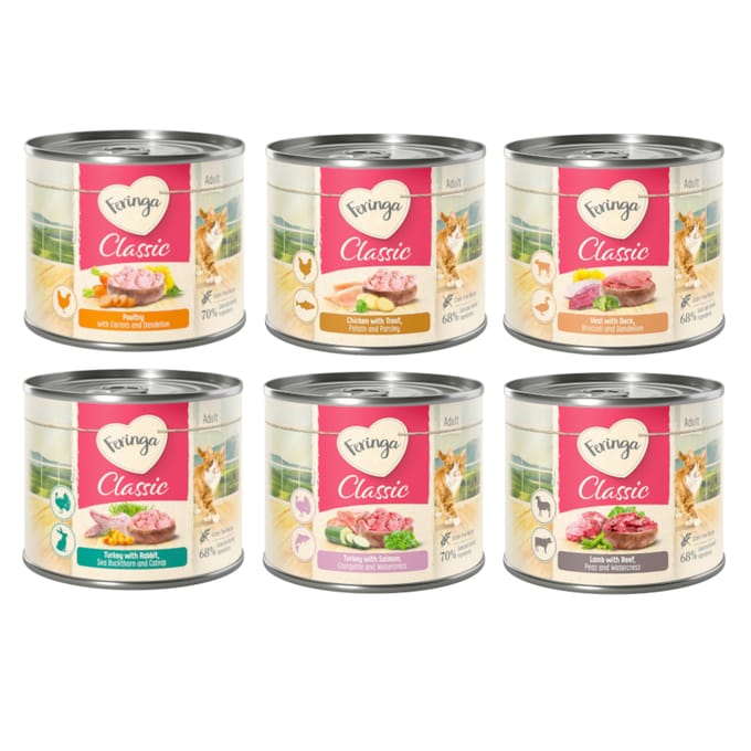 18x200g Feringa Classic Meat Menu Gemengd Pakket Kattenvoer