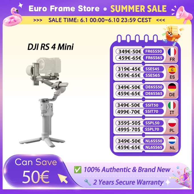 DJI RS 4 Mini gimbal-stabilisator voor camera, 2 kg/4,4 lb, slimme tracking, standaard verticale weergave-aansluiting, nieuwheid