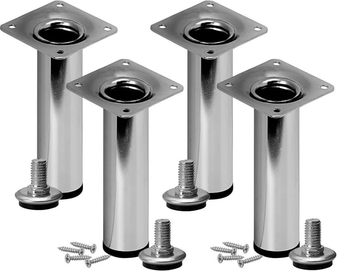 Verstelbare Meubelpoten in Chroom Glans - 25 cm, 50 kg Belasting, Set van 4