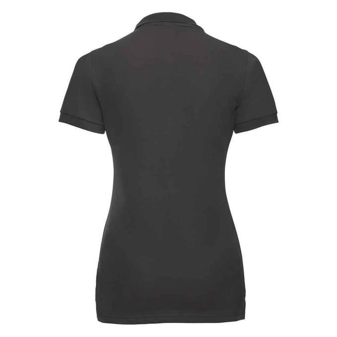 Russell Dames/Dames Piqué Stretch Poloshirt (Zwart)