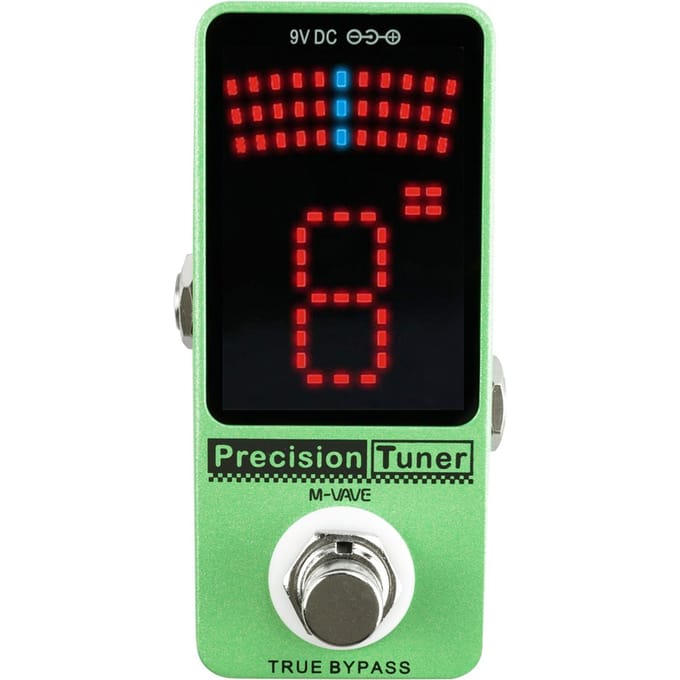 M-VAVE Precision Tuner-pedaal LED-display met True Bypass voor chromatische gitaarbas groen