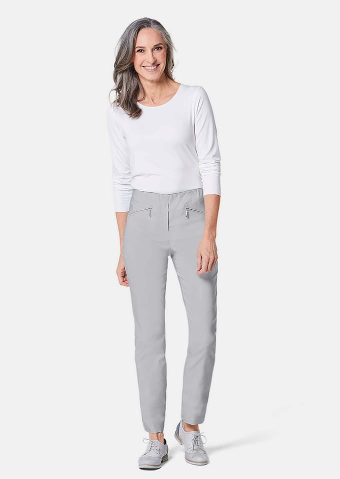 Bengaline broek LOUISA - steengrijs - Gr. 21 van Goldner Fashion