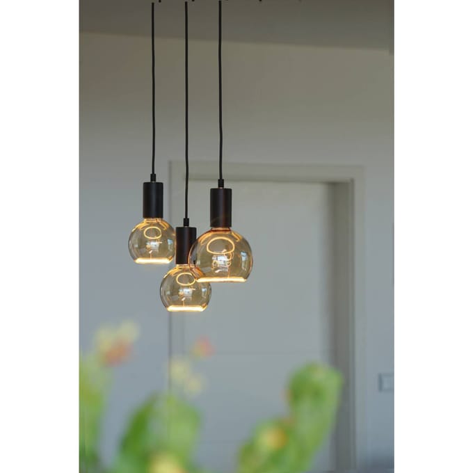 Segula hanglamp Madox 3X Wave, zwart, staal, E27