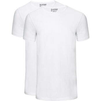 Slater 7500 - BASIC FIT 2-pack T-shirt ronde hals korte mouw wit XXL 100% katoen