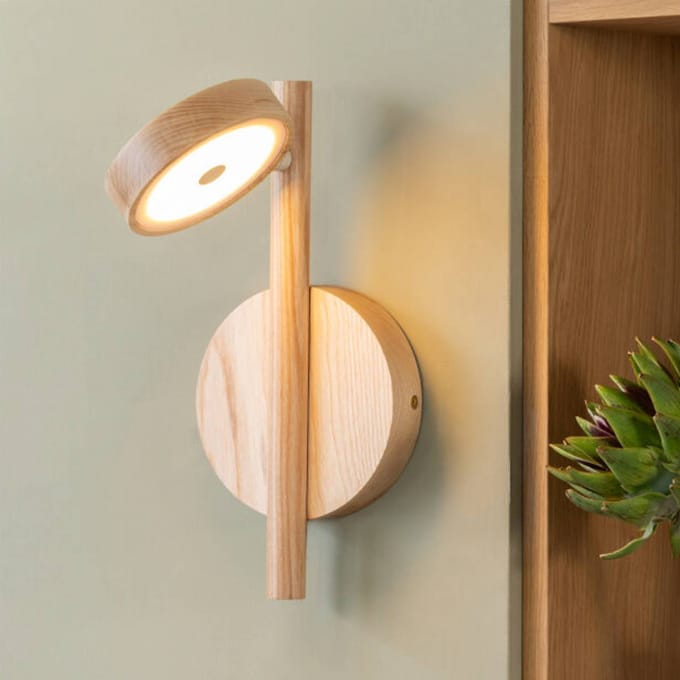 GOOD&MOJO Wandlamp Okinawa - Beige - Ø20x33cm - Binnen Modern
