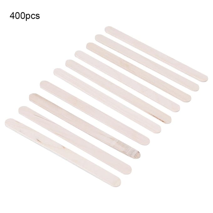 Lot de 400 bâtonnets de glace en bois pour loisirs créatifs et loisirs créatifs white