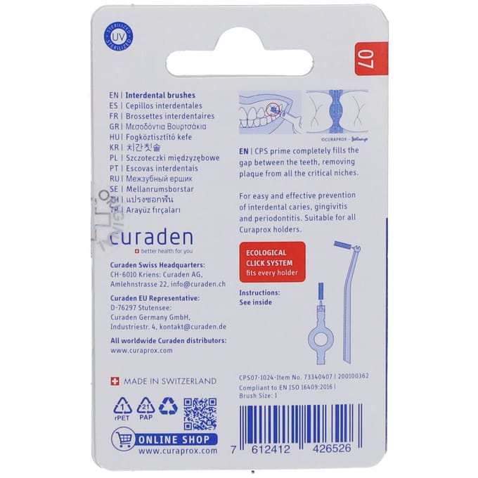 Curaprox Interdentale Rager Prime Navulling CPS 07 Rood 2,5mm - 8 stuks