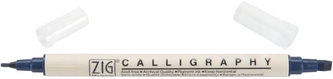 Zig Calligraphy Dual Tip 2mm & 5mm - Navy