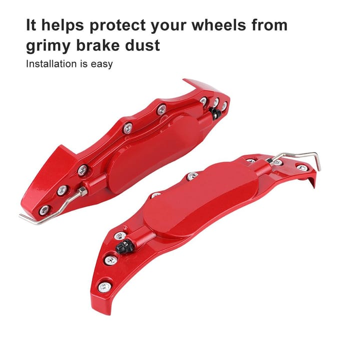 2 Stuks Auto Universele Schijfremklauw Nep Covers Links & Rechts Accessoires Refit(L ) M red