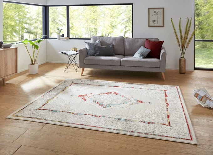 Retro vloerkleed - Alba zilver/grijs 120x170