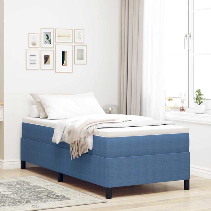 vidaXL - Boxspring - bed - Blauw - 90 - x - 190 - cm - Corduroy - stof
