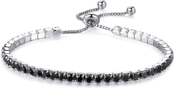 Montebello Armband Caia Black - Messing Verzilverd - Aanpasbaar