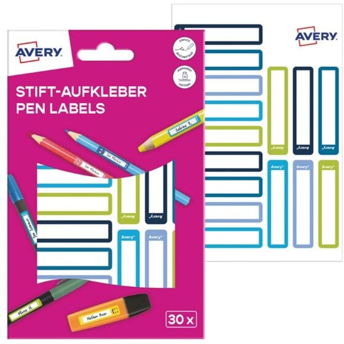 AVERY Stiftetiketten, papier, 10 x 50 mm, gekleurde kaders
