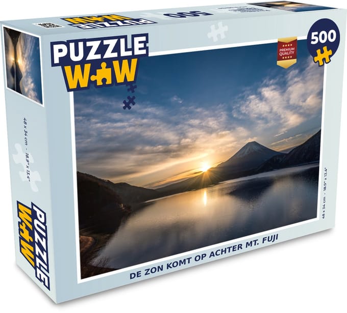 Puzzel De zon komt op achter Mt. Fuji - Legpuzzel - Puzzel 500 stukjes
