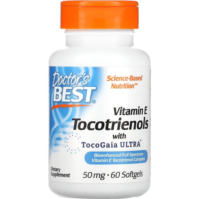 Doctor's Best, Tocotriénols avec EVNol SupraBio, 50 mg, 60 gélules molles