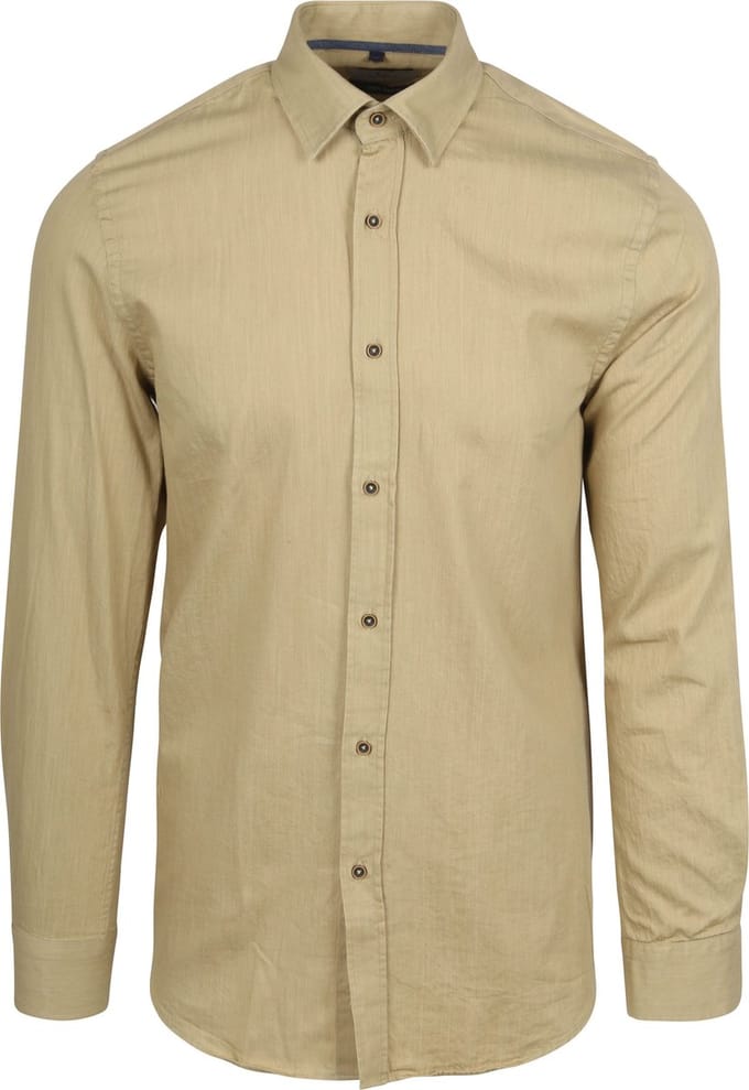 Suitable Overhemd Washed Sand - Maat XL - Heren - Casual Shirt
